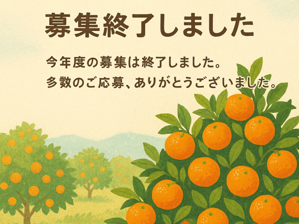 【大好評につき募集終了】みかんの木のオーナー制度 ～2026年度の募集は5月からスタート予定～